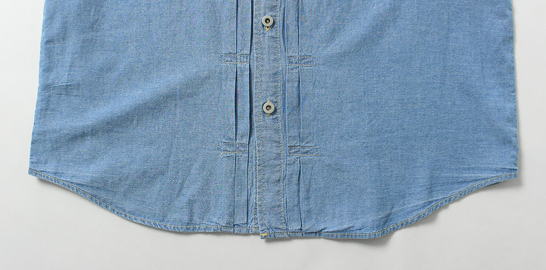 GOHEMP（ゴーヘンプ） プリーツワークシャツ ヘンプコットンシャンブレー 麻 / メンズ 長袖 | GOHEMP | 14