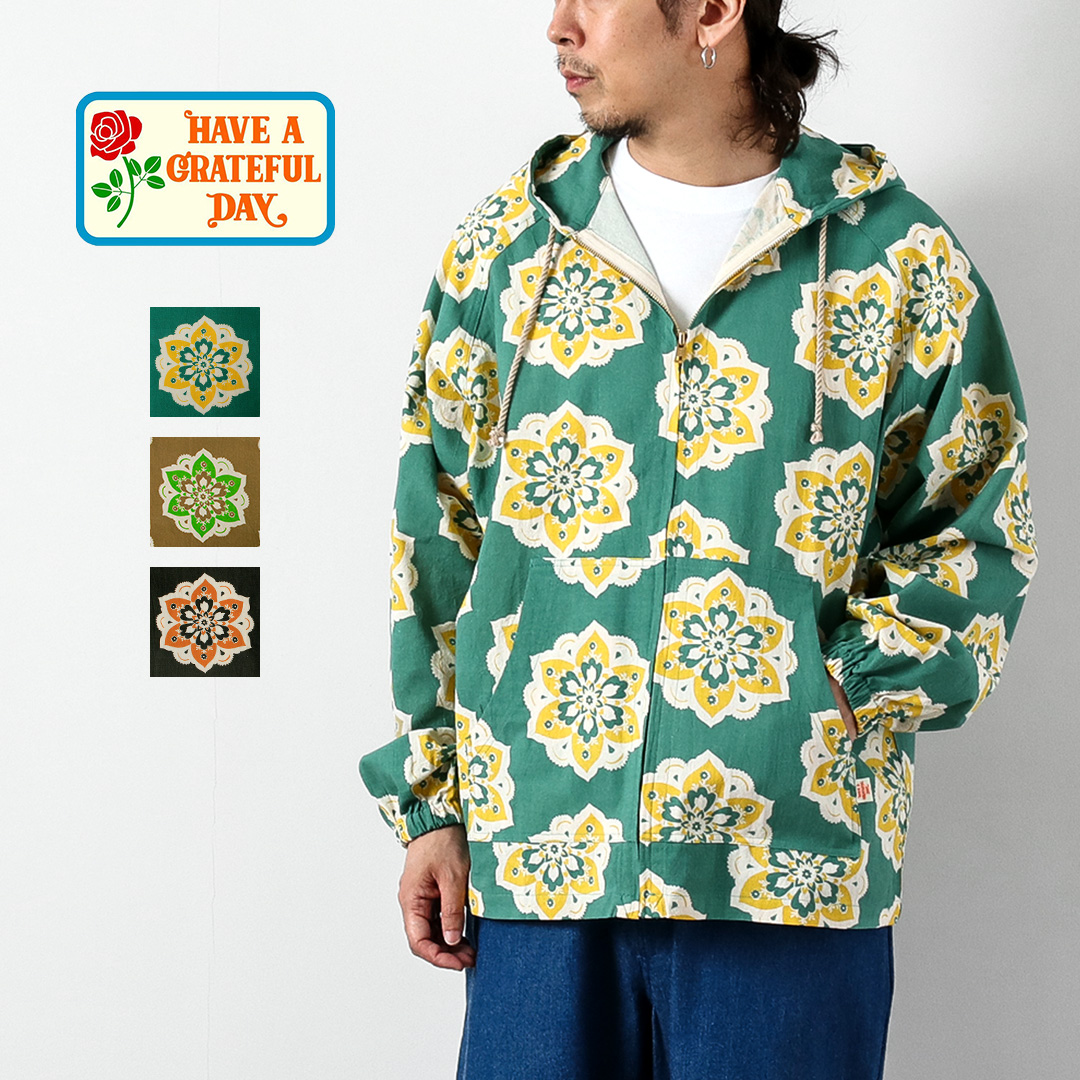 HAVE A GRATEFUL DAY（ハブアグレイトフルデイ） ビーチ フーディー ラウンドデザインプリント / メンズ | HAVE A GRATEFUL DAY