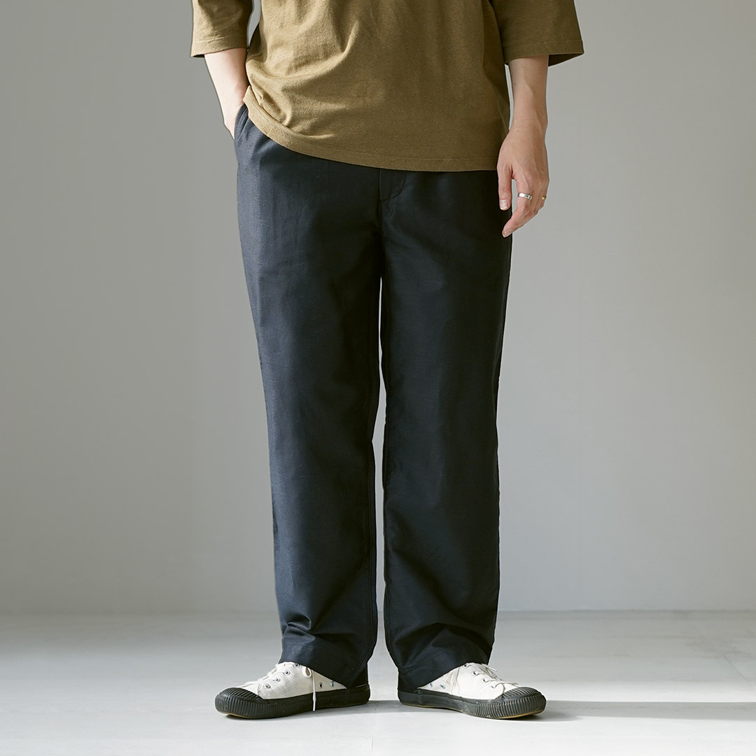 FOB FACTORY（FOBファクトリー） 別注 コットンリネンモールスキン トラックパンツ / メンズ イージーパンツ 日本製 | FOB FACTORY | 04