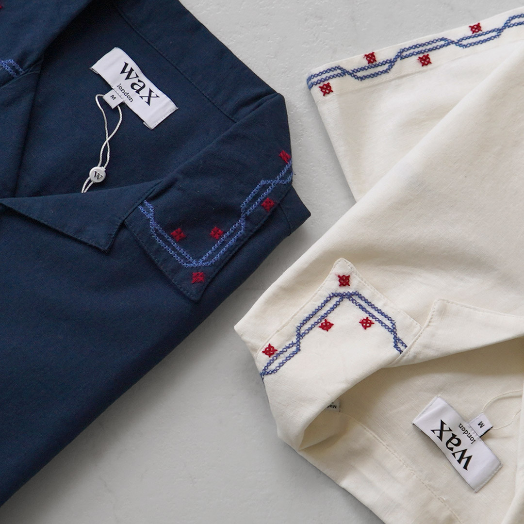 WAX LONDON（ワックスロンドン） ディドコット ショートスリーブシャツ 刺繍 / 半袖 メンズ 麻 | WAX LONDON | 07