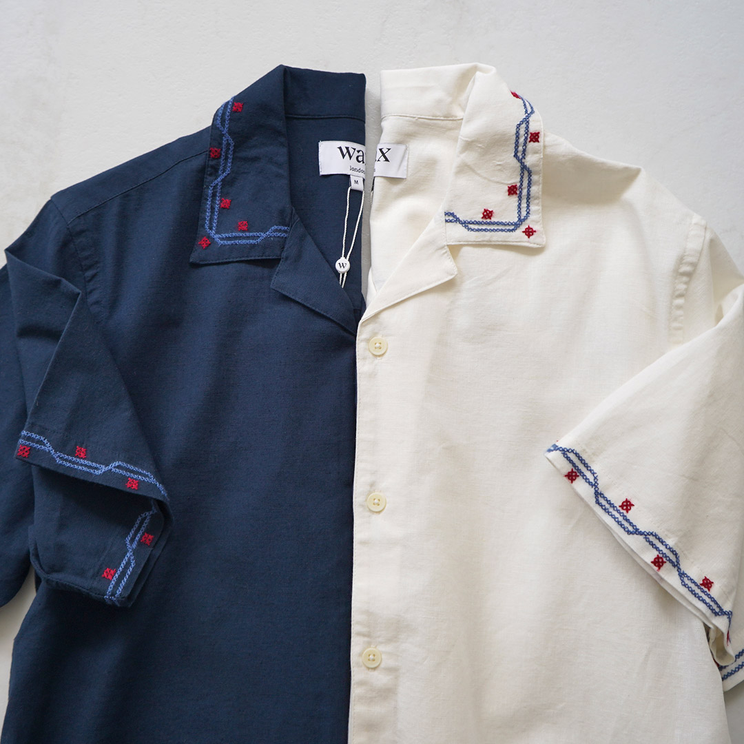 WAX LONDON（ワックスロンドン） ディドコット ショートスリーブシャツ 刺繍 / 半袖 メンズ 麻 | WAX LONDON | 08
