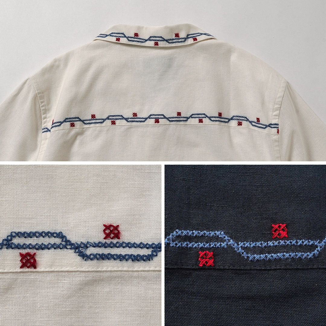 WAX LONDON（ワックスロンドン） ディドコット ショートスリーブシャツ 刺繍 / 半袖 メンズ 麻 | WAX LONDON | 09
