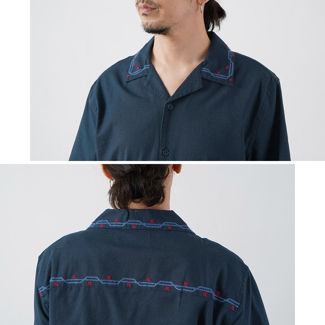 WAX LONDON（ワックスロンドン） ディドコット ショートスリーブシャツ 刺繍 / 半袖 メンズ 麻 | WAX LONDON | 10