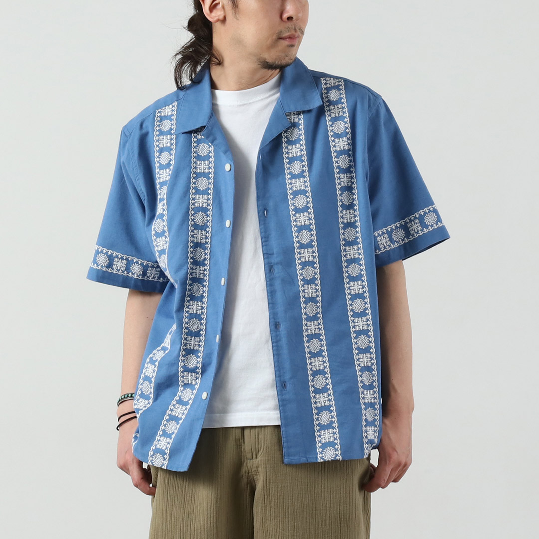 WAX LONDON（ワックスロンドン） ディドコット ショートスリーブシャツ プレースメントボーダー / 半袖 メンズ 麻 | WAX LONDON | 02