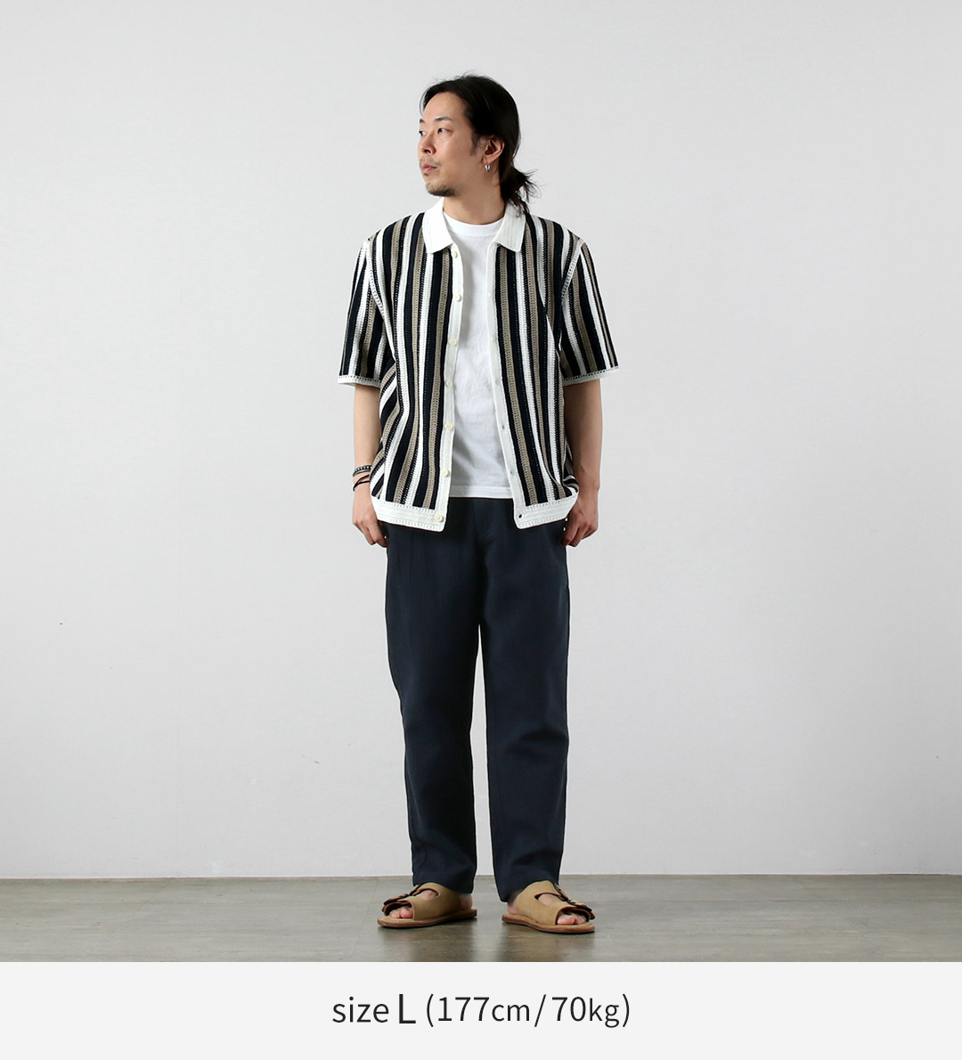 WAX LONDON（ワックスロンドン） ポルト ポロシャツ ストライプ クロシェ / メンズ サマーニット | WAX LONDON | 04