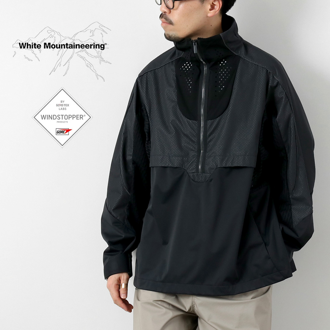 WHITE MOUNTAINEERING（ホワイトマウンテニアリング） ウインドストッパー プルオーバー アウター / メンズ 防風 透湿 耐水 GORE-TEX WINDSTOPPER | White Mountaineering BLK