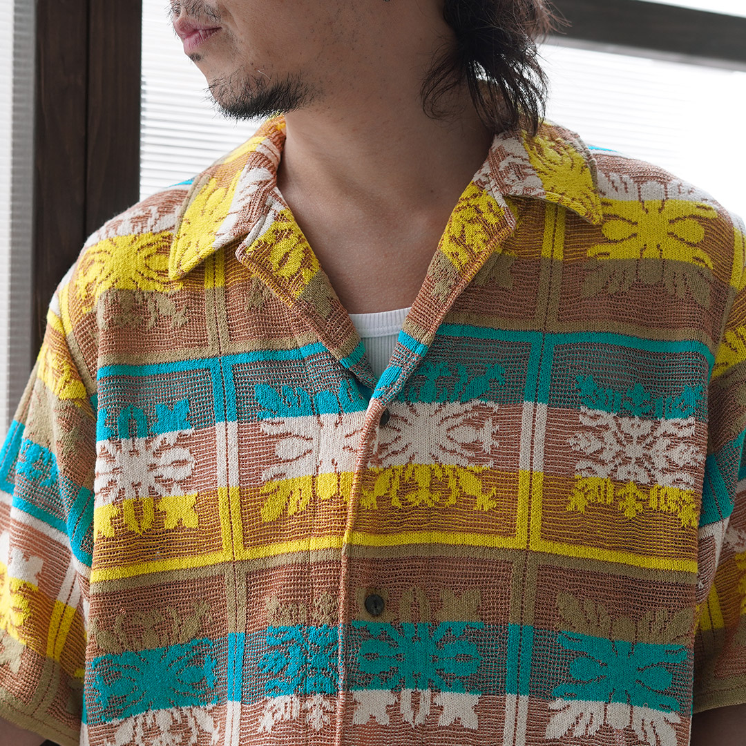 COOHEM（コーヘン） ハワイアンキルト ニットシャツ 日本製 / メンズ サマーニット 半袖 米冨 YONETOMI | Coohem | 09