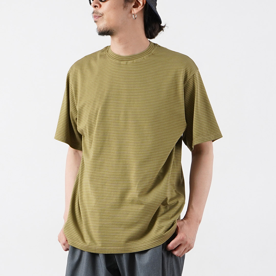 YONETOMI NEW BASIC（ヨネトミニューベーシック） ガーメントダイ ボーダー ショートスリーブTシャツ 日本製 / メンズ 半袖 ニット | Yonetomi NEW BASIC | 02