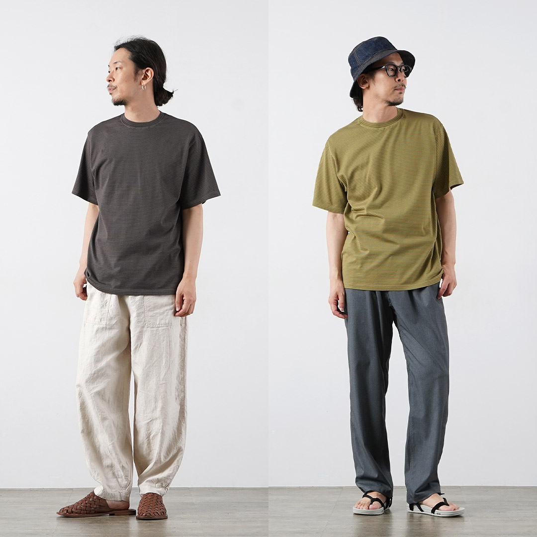YONETOMI NEW BASIC（ヨネトミニューベーシック） ガーメントダイ ボーダー ショートスリーブTシャツ 日本製 / メンズ 半袖 ニット | Yonetomi NEW BASIC | 07