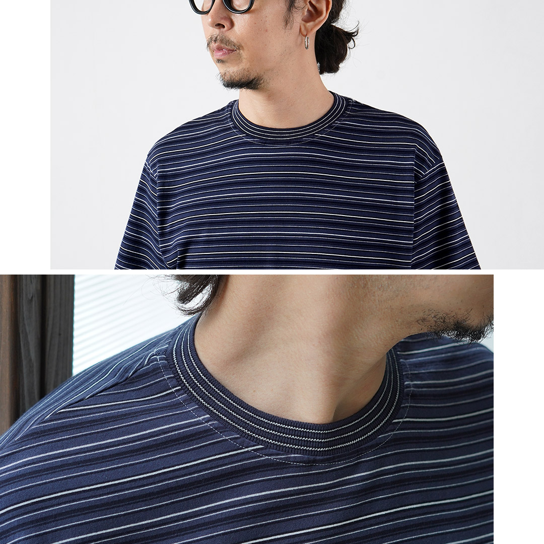YONETOMI NEW BASIC（ヨネトミニューベーシック） ガーメントダイ ボーダー ショートスリーブTシャツ 日本製 / メンズ 半袖 ニット | Yonetomi NEW BASIC | 11