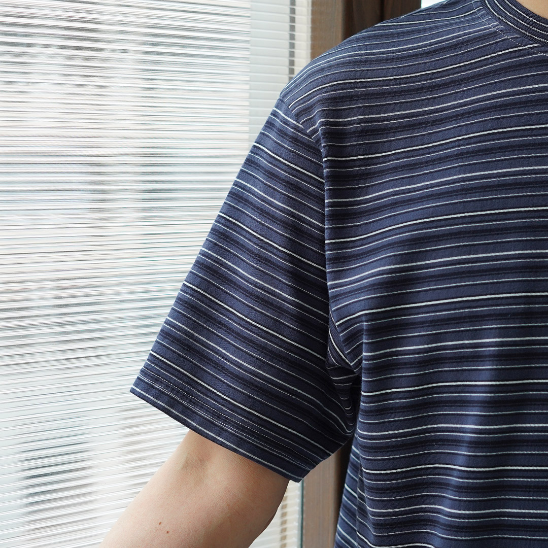 YONETOMI NEW BASIC（ヨネトミニューベーシック） ガーメントダイ ボーダー ショートスリーブTシャツ 日本製 / メンズ 半袖 ニット | Yonetomi NEW BASIC | 12
