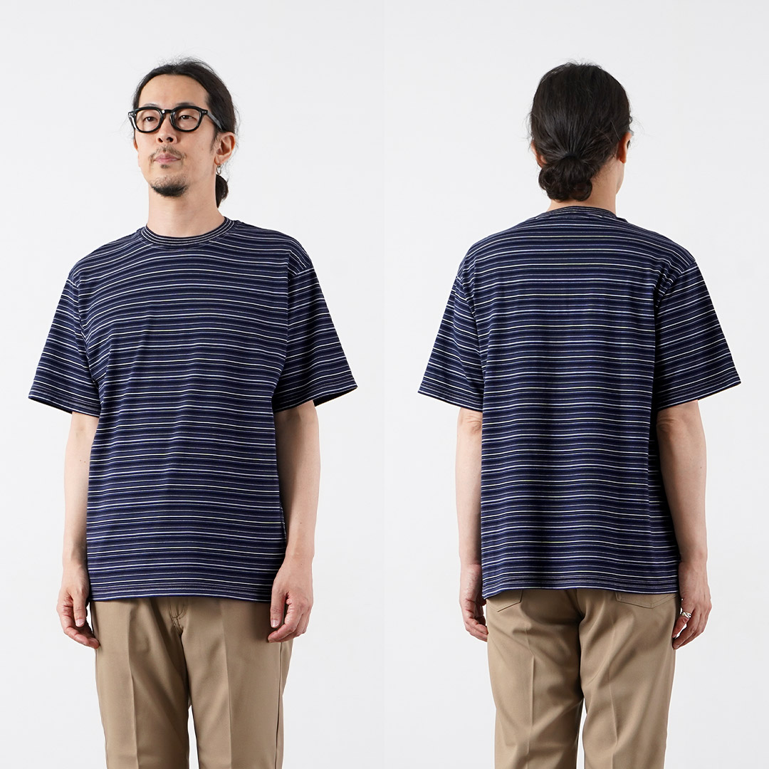 YONETOMI NEW BASIC（ヨネトミニューベーシック） ガーメントダイ ボーダー ショートスリーブTシャツ 日本製 / メンズ 半袖 ニット | Yonetomi NEW BASIC | 13