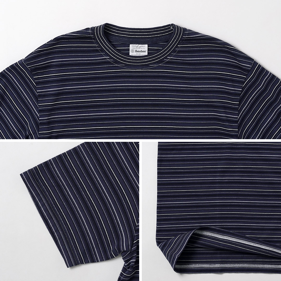 YONETOMI NEW BASIC（ヨネトミニューベーシック） ガーメントダイ ボーダー ショートスリーブTシャツ 日本製 / メンズ 半袖 ニット | Yonetomi NEW BASIC | 14
