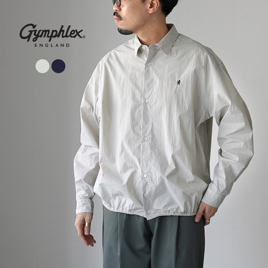 GYMPHLEX（ジムフレックス） ナイロンタスラン 長袖ギャザーシャツ / メンズ レギュラーカラー | GYMPHLEX