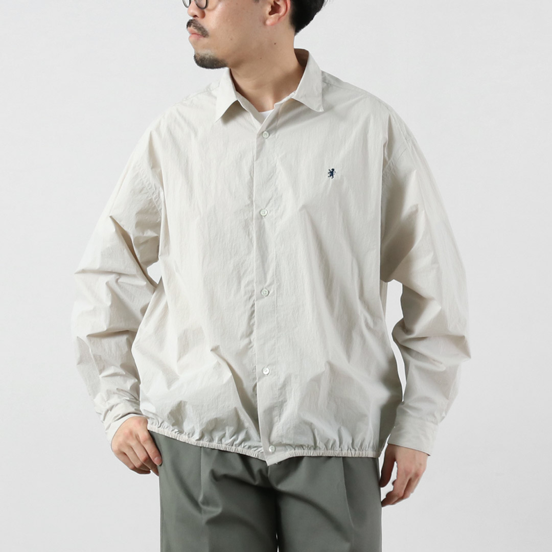 GYMPHLEX（ジムフレックス） ナイロンタスラン 長袖ギャザーシャツ / メンズ レギュラーカラー | GYMPHLEX | 01