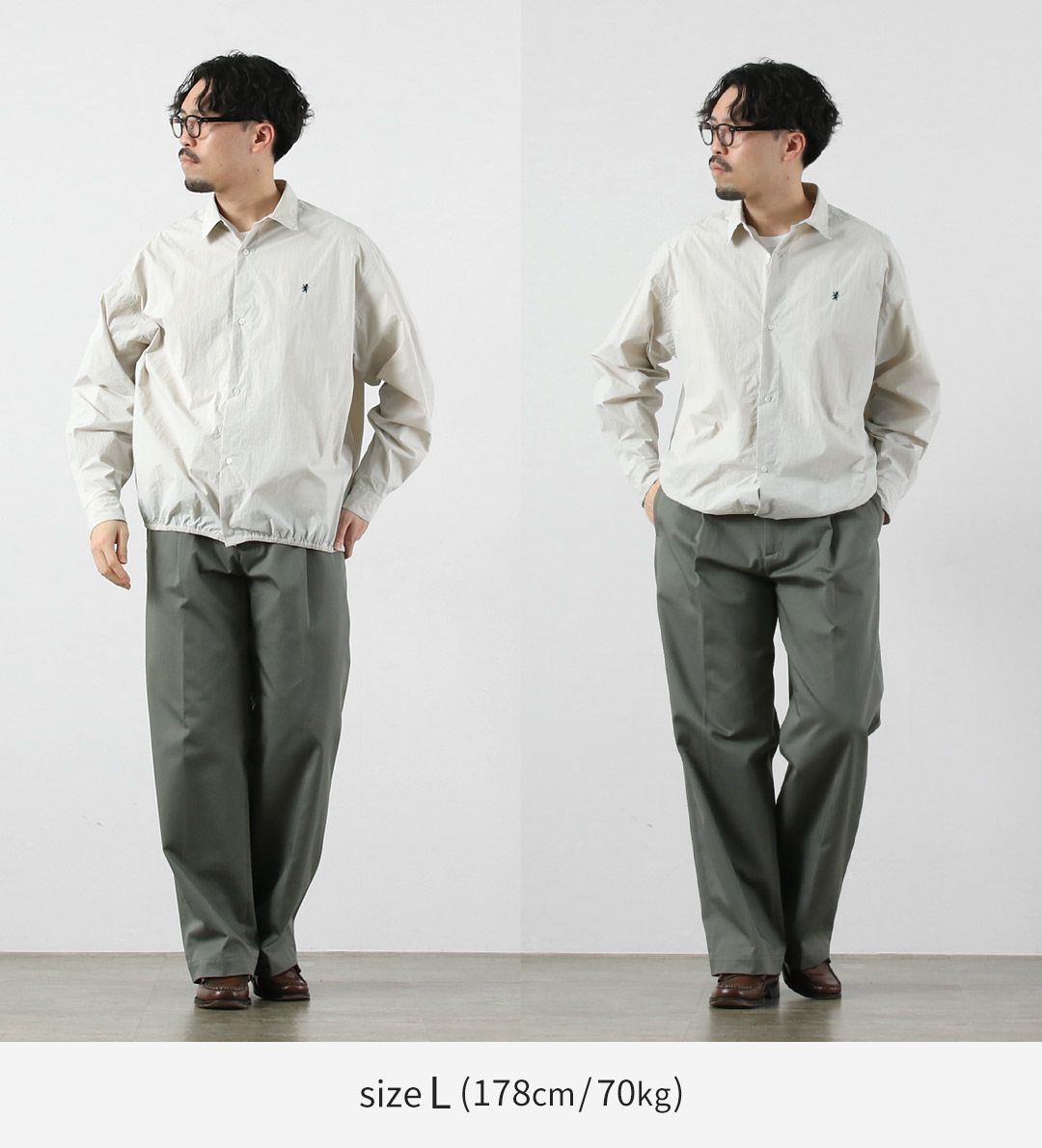 GYMPHLEX（ジムフレックス） ナイロンタスラン 長袖ギャザーシャツ / メンズ レギュラーカラー | GYMPHLEX | 05