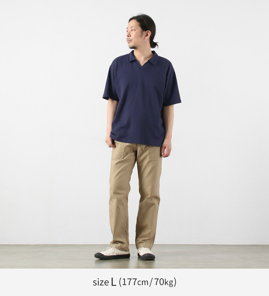 新品タグ付 【オーラリー】リブニット スキッパーポロ 半袖 エクリュ 日本製 0 Healthknit（ヘルスニット） USコットン メッシュ スキッパーポロ