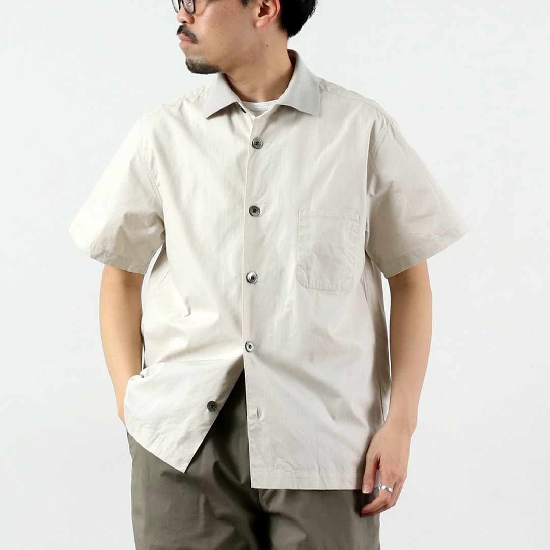 FUJITO（フジト） リブカラー シャツ リップストップ / メンズ シャツ 半袖 ミリタリーシャツ 日本製 Rib Collar Shirt | FUJITO | 01