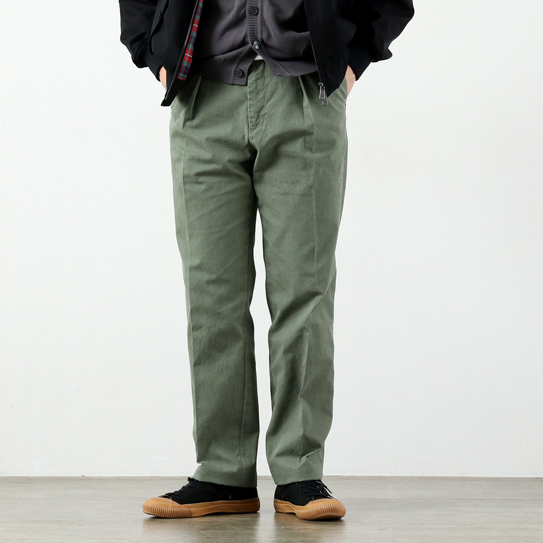 BARNSTORMER（バーンストーマー） 1プリーツ フレンチワーカーズ パンツ 日本製 / メンズ チノパン ドレスチノ トラウザー |  | 01