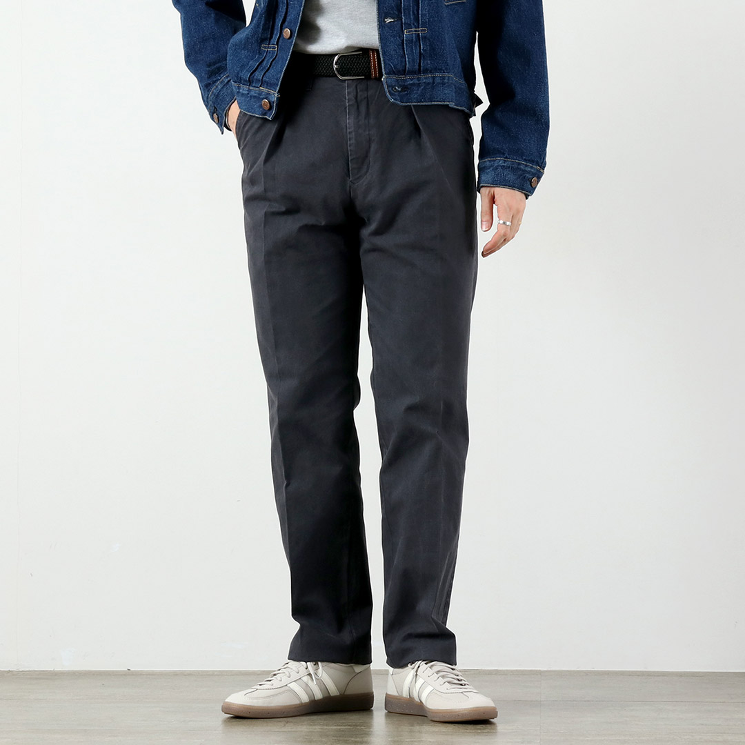 BARNSTORMER（バーンストーマー） 1プリーツ フレンチワーカーズ パンツ 日本製 / メンズ チノパン ドレスチノ トラウザー |  | 02