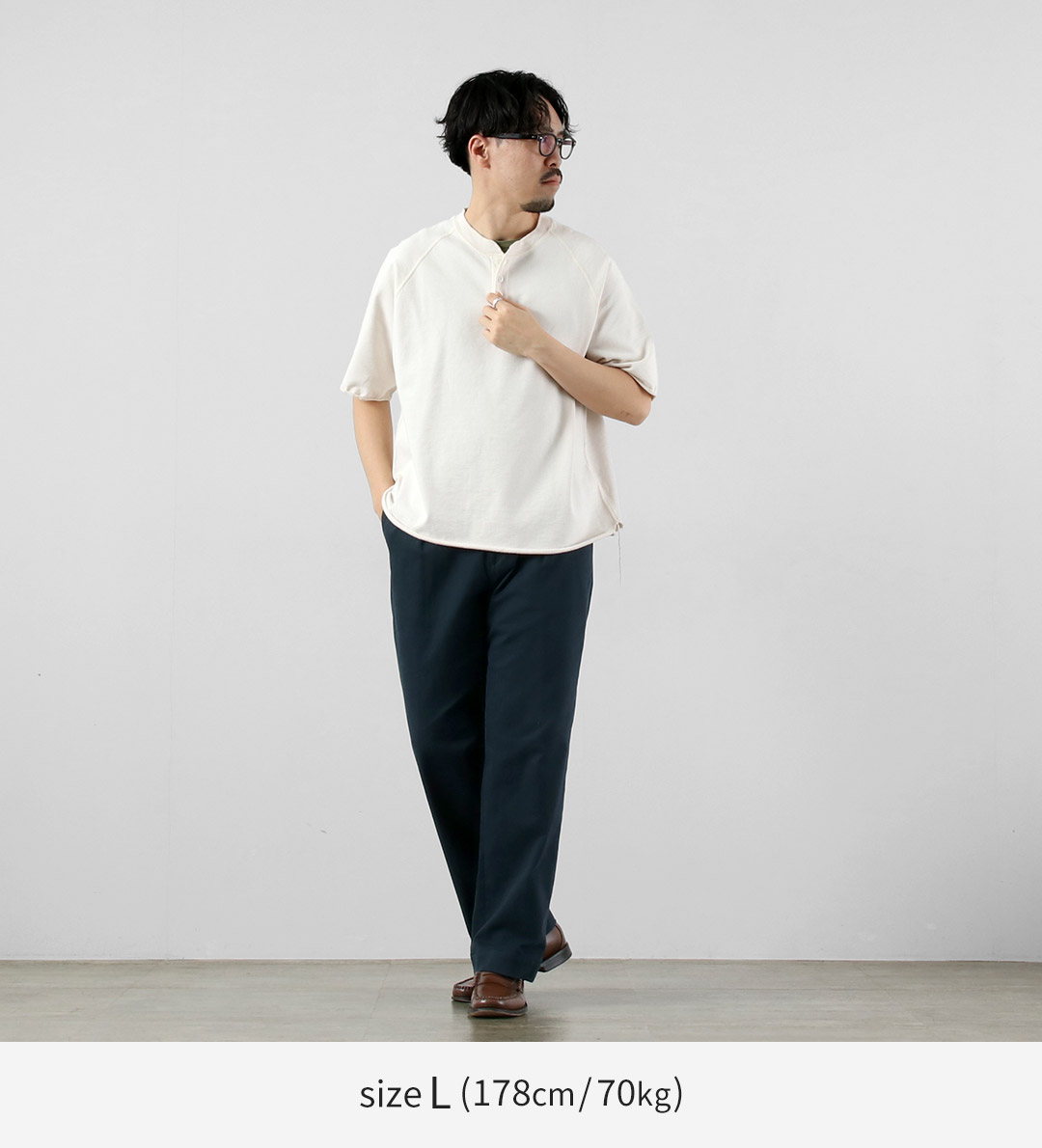 REMI RELIEF（レミレリーフ） スーピマ裏毛ヘンリーネックS/Sクルー 日本製 / メンズ 半袖 スペシャル加工 |  | 07