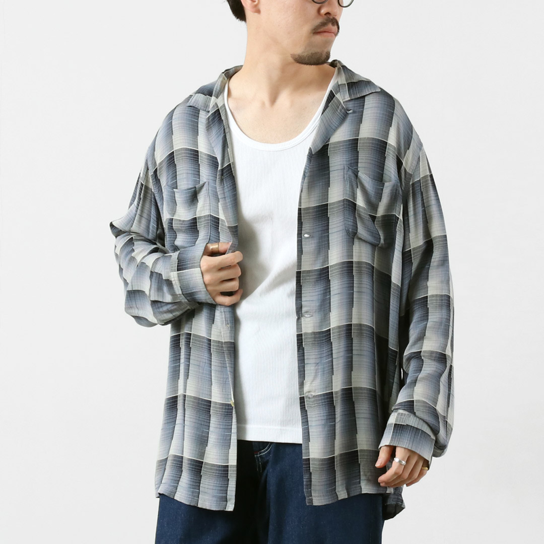 TOWNCRAFT（タウンクラフト） 60s オンブレー レーヨン ロングスリーブ ループカラーシャツ / メンズ シャツ 長袖 開襟 | TOWNCRAFT | 01