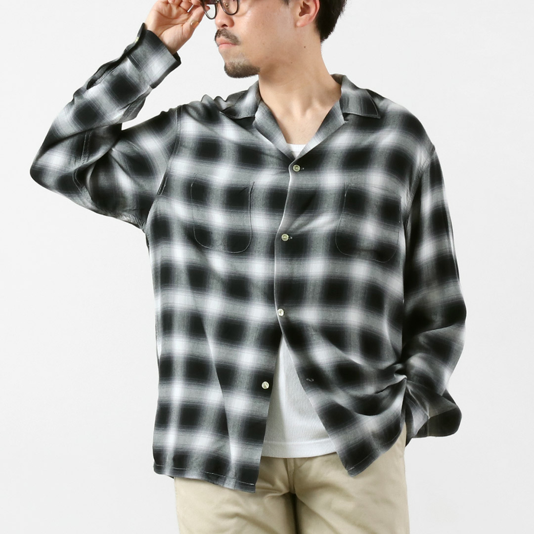 TOWNCRAFT（タウンクラフト） 60s オンブレー レーヨン ロングスリーブ ループカラーシャツ / メンズ シャツ 長袖 開襟 | TOWNCRAFT | 02