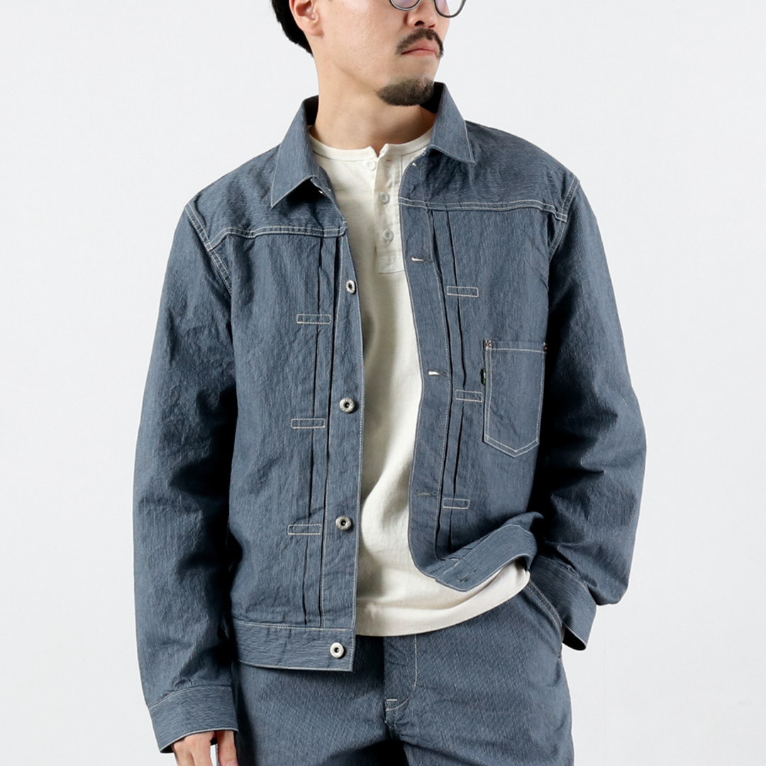 FOB FACTORY（FOBファクトリー） F2463 ヒッコリー 1stタイプ ジャケット 日本製 / メンズ アウター ワーク | FOB FACTORY | 01