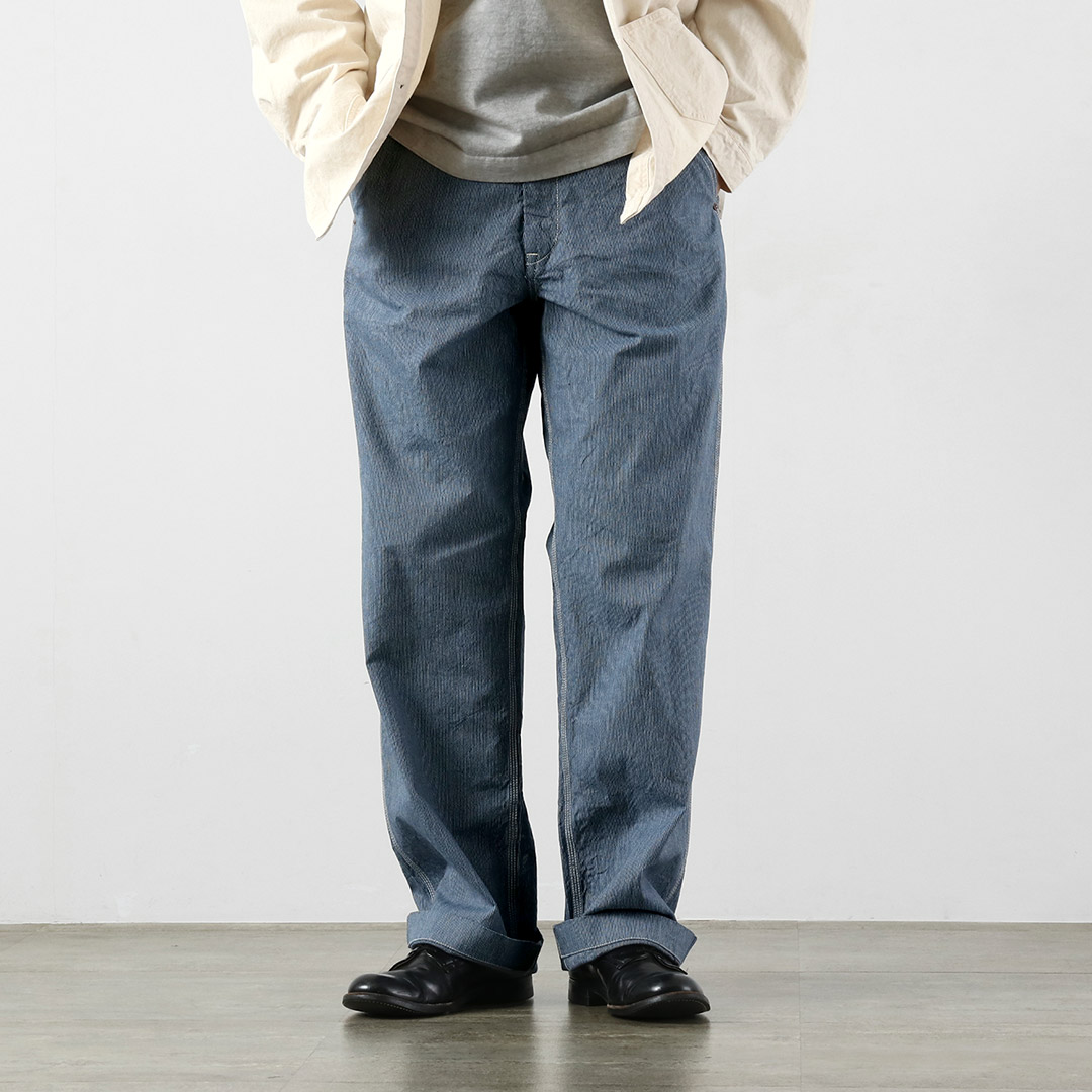 FOB FACTORY（FOBファクトリー） F0548 ヒッコリー ワークパンツ 日本製 / メンズ ワーク | FOB FACTORY | 01