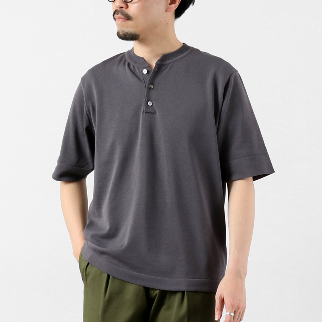 RINASCENTE（リナシェンテ） ハイブリッド ウォッシャブル ヘンリーネック ニットTシャツ 日本製 / メンズ 半袖 | Rinascente | 03