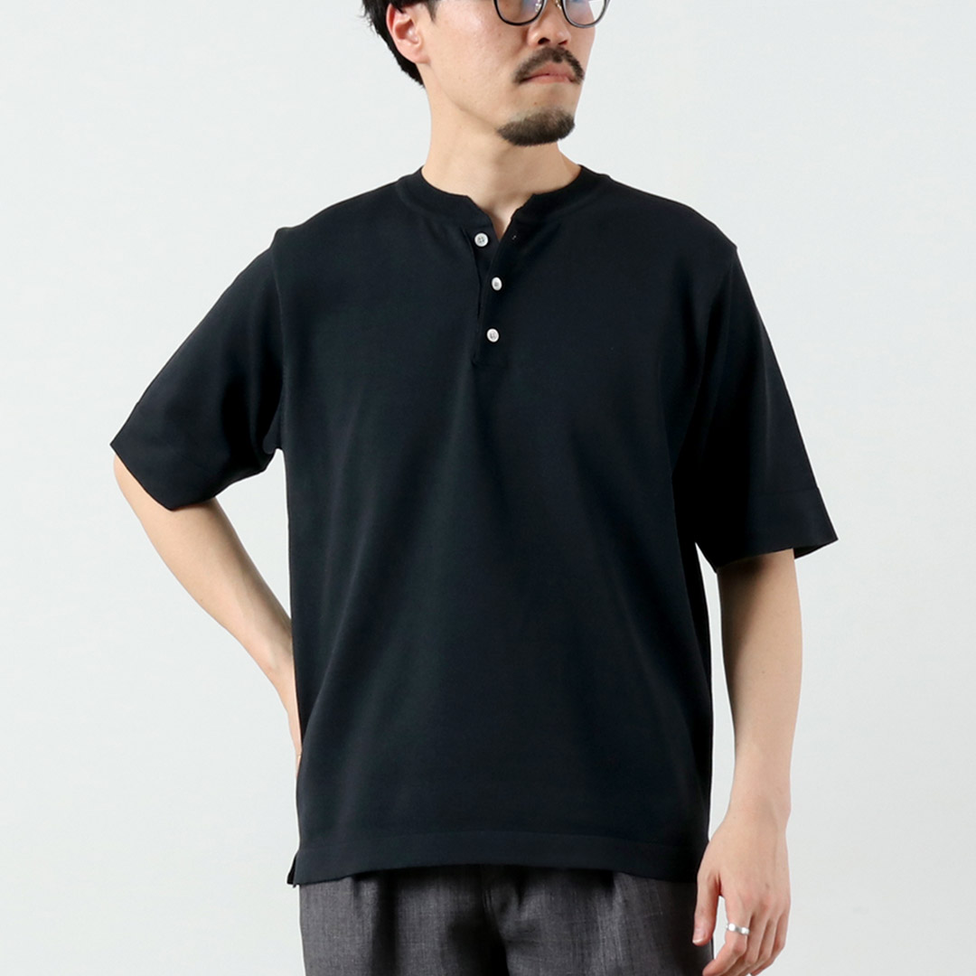 RINASCENTE（リナシェンテ） ハイブリッド ウォッシャブル ヘンリーネック ニットTシャツ 日本製 / メンズ 半袖 | Rinascente | 05