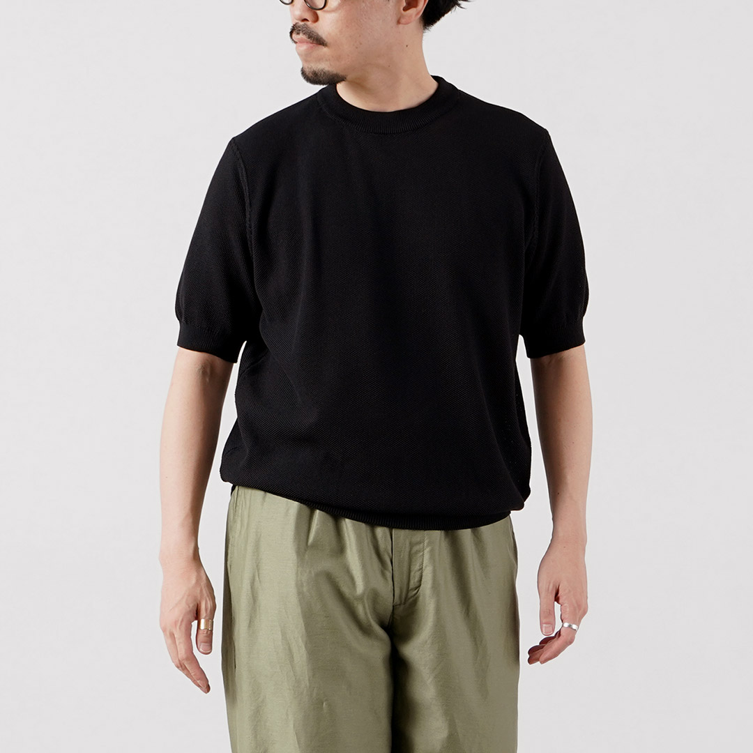 RINASCENTE（リナシェンテ） ハイブリッド ウォッシャブル 鹿の子クルーネック ニットTシャツ 日本製 / メンズ 半袖 サマーニット | Rinascente | 05