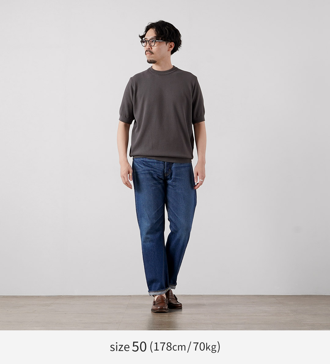 RINASCENTE（リナシェンテ） ハイブリッド ウォッシャブル 鹿の子クルーネック ニットTシャツ 日本製 / メンズ 半袖 サマーニット | Rinascente | 08
