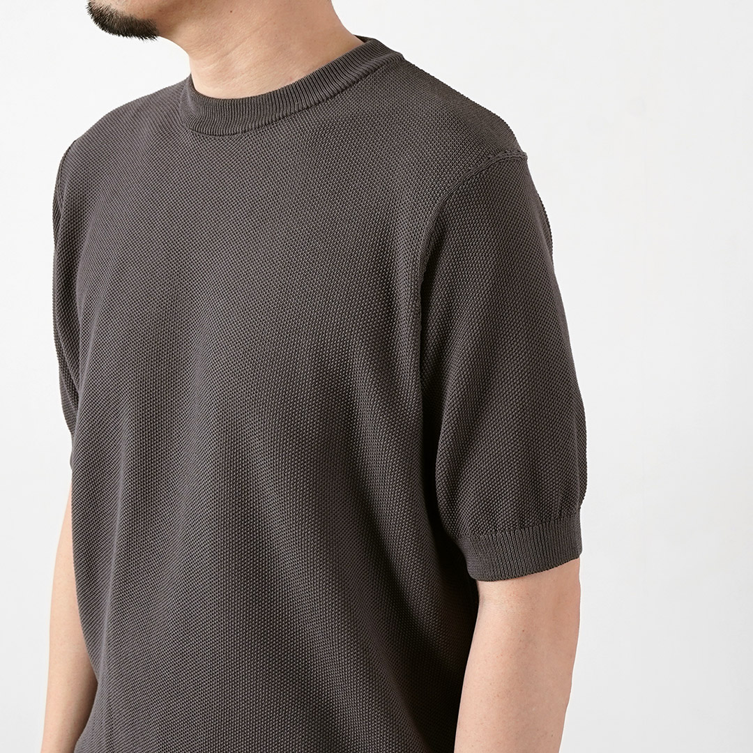 RINASCENTE（リナシェンテ） ハイブリッド ウォッシャブル 鹿の子クルーネック ニットTシャツ 日本製 / メンズ 半袖 サマーニット | Rinascente | 14