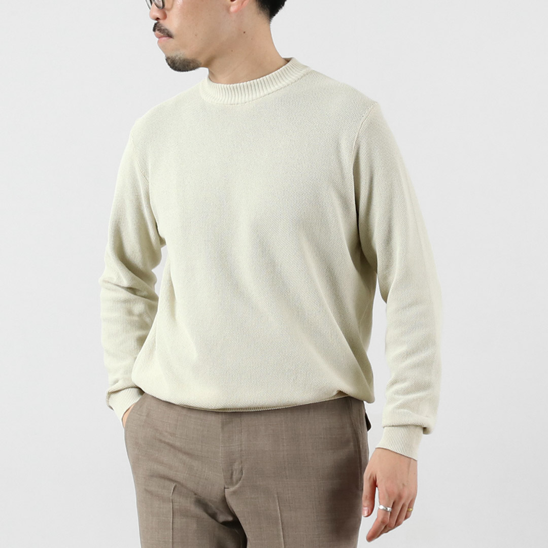 RINASCENTE（リナシェンテ） ハイブリッド ウォッシャブル 鹿の子沼ネック 長袖 ニットTシャツ 日本製 / メンズ コットン ポリエステル | Rinascente | 01