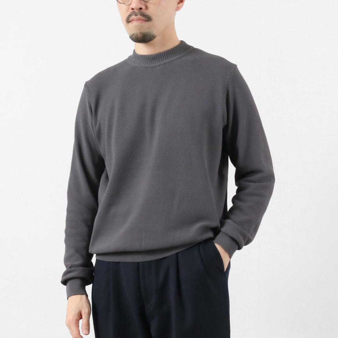 RINASCENTE（リナシェンテ） ハイブリッド ウォッシャブル 鹿の子沼ネック 長袖 ニットTシャツ 日本製 / メンズ コットン ポリエステル | Rinascente | 03