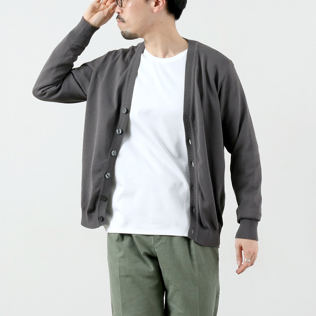 RINASCENTE（リナシェンテ） ハイブリッド ウォッシャブル ニットカーディガン 日本製 / メンズ サマーニット Vネック UVカット 夏 | Rinascente | 02