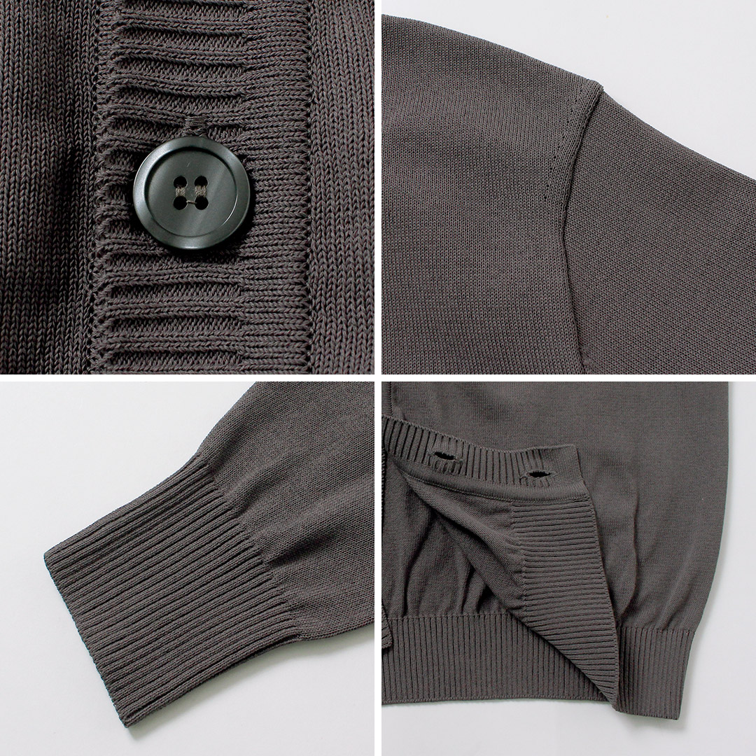 RINASCENTE（リナシェンテ） ハイブリッド ウォッシャブル ニットカーディガン 日本製 / メンズ サマーニット Vネック UVカット 夏 | Rinascente | 18