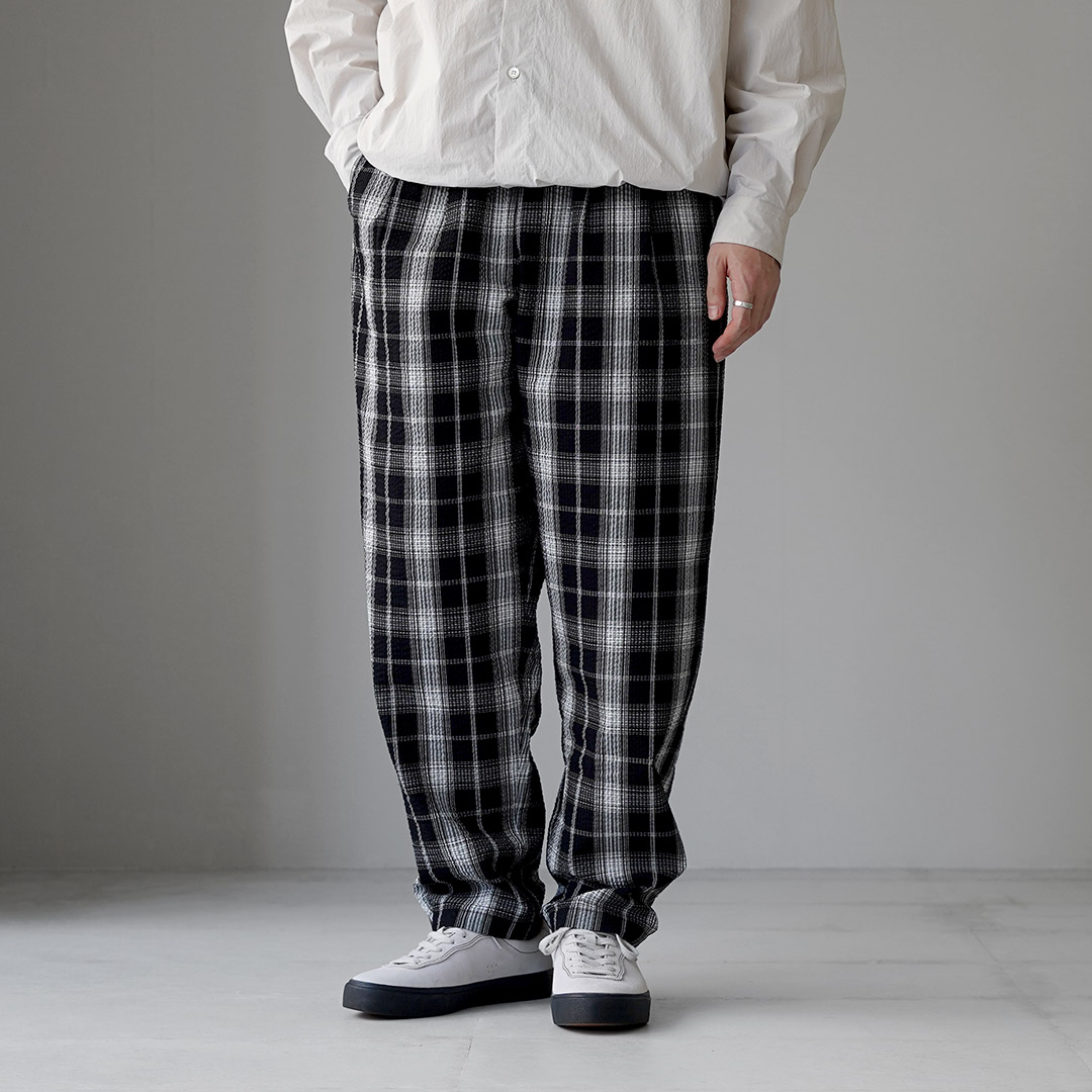 BURLAP OUTFITTER（バーラップアウトフィッター） シアサッカー チェック トラックパンツ / メンズ イージーパンツ |  | 02