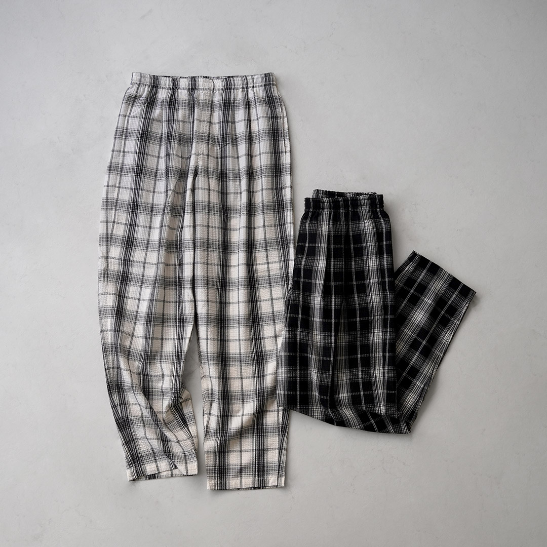 BURLAP OUTFITTER（バーラップアウトフィッター） シアサッカー チェック トラックパンツ / メンズ イージーパンツ |  | 04