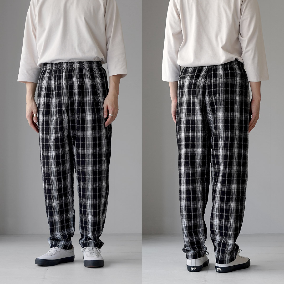 BURLAP OUTFITTER（バーラップアウトフィッター） シアサッカー チェック トラックパンツ / メンズ イージーパンツ |  | 14