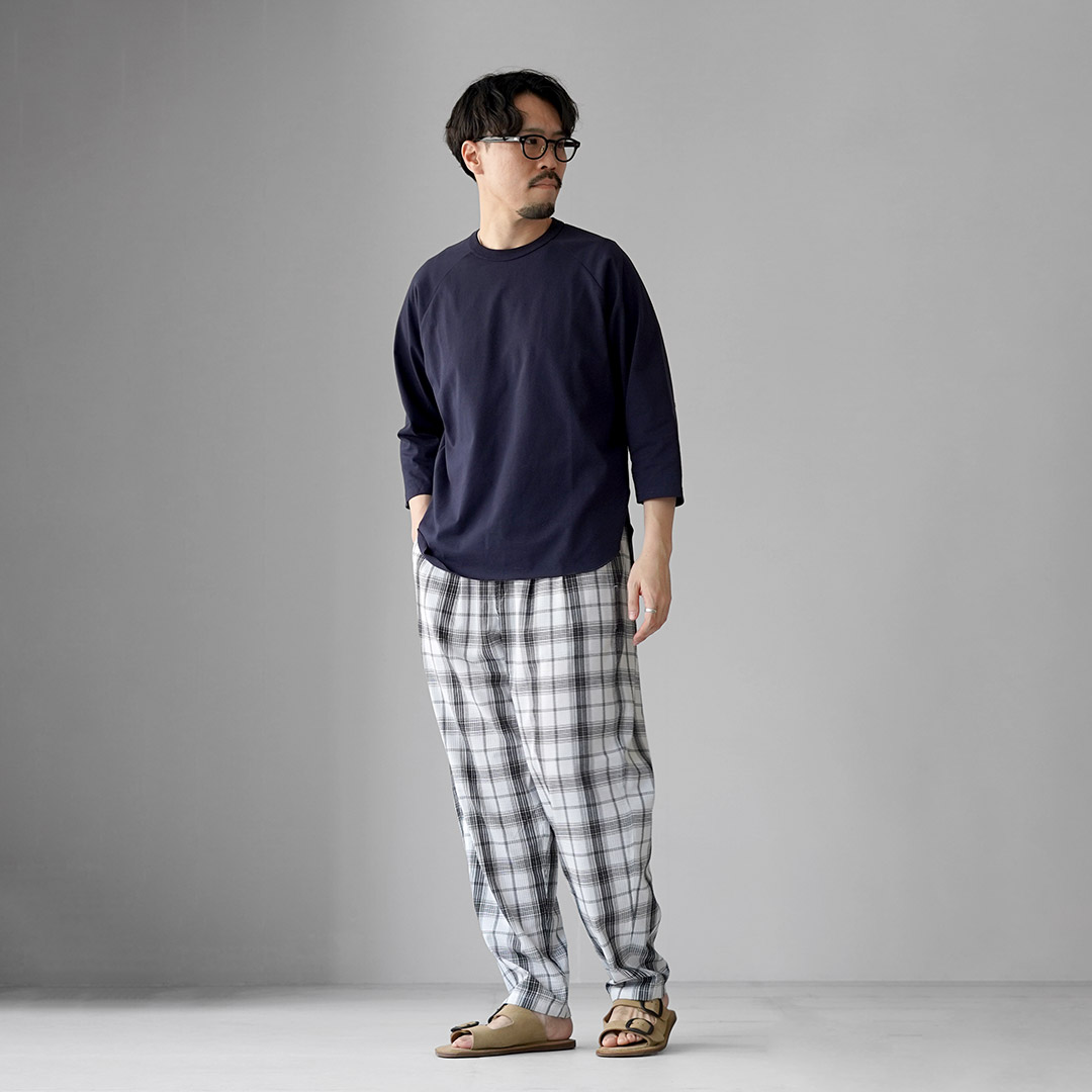 BURLAP OUTFITTER（バーラップアウトフィッター） シアサッカー チェック トラックパンツ / メンズ イージーパンツ |  | 06