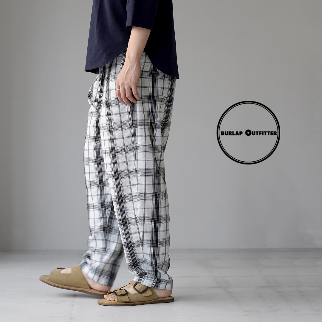 BURLAP OUTFITTER（バーラップアウトフィッター） シアサッカー チェック トラックパンツ / メンズ イージーパンツ |  | 07