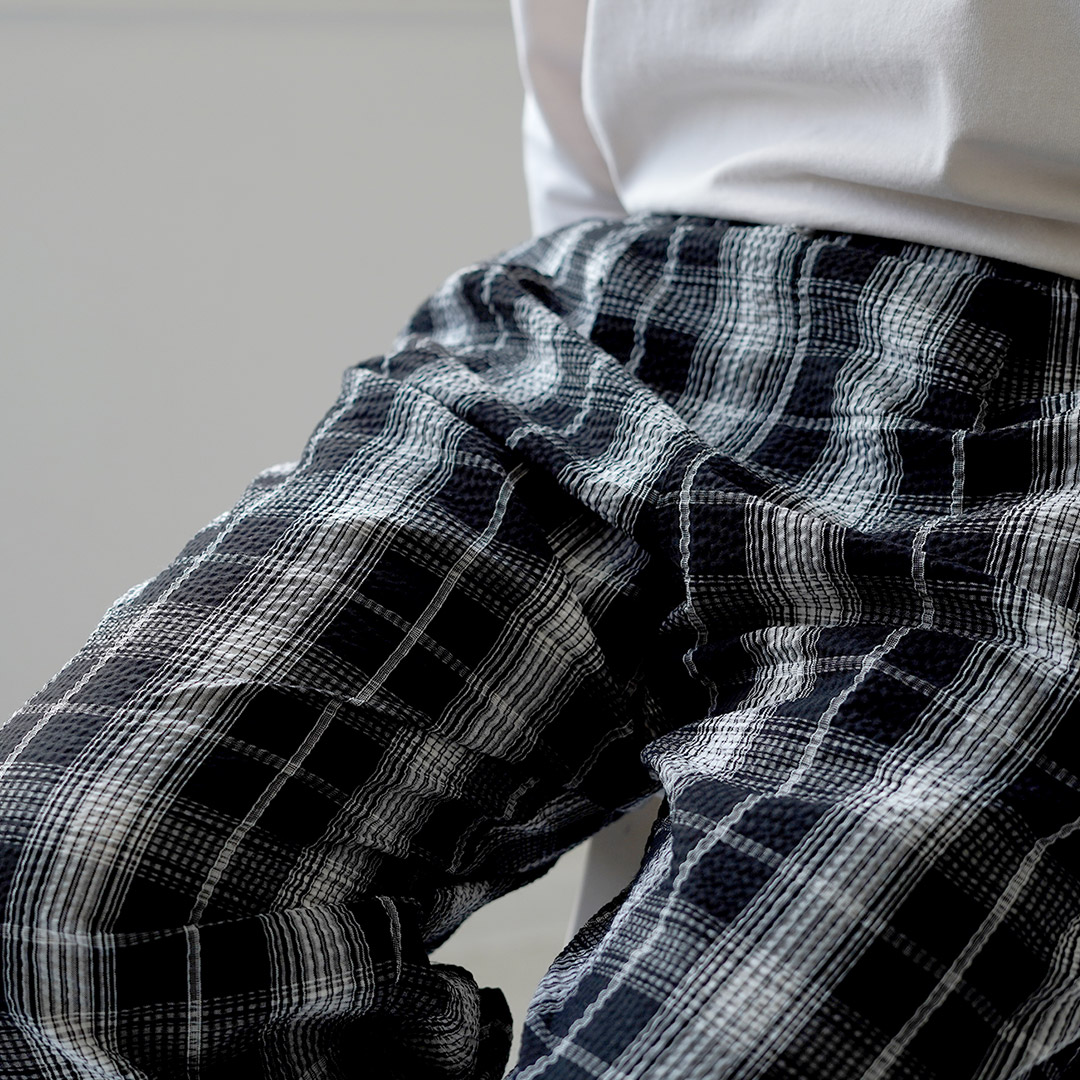 BURLAP OUTFITTER（バーラップアウトフィッター） シアサッカー チェック トラックパンツ / メンズ イージーパンツ |  | 09