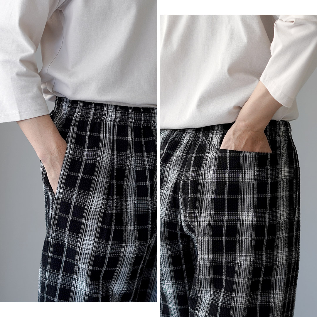 BURLAP OUTFITTER（バーラップアウトフィッター） シアサッカー チェック トラックパンツ / メンズ イージーパンツ |  | 12