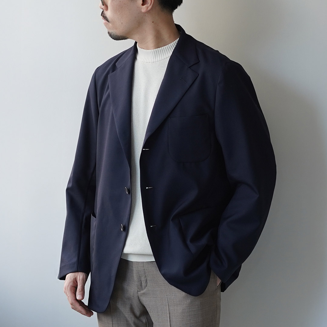 D.C.WHITE（ディーシーホワイト） サマーウール アンコンジャケット 日本製 / メンズ スーツ 紺ブレ | D.C.WHITE | 01