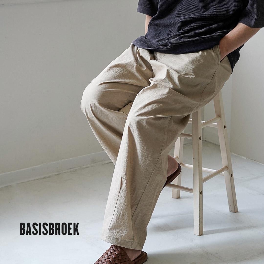 BASISBROEK（バージスブルック） ウィスケン コットンリネン タックパンツ 日本製 / メンズ イージーパンツ | BASISBROEK | 05