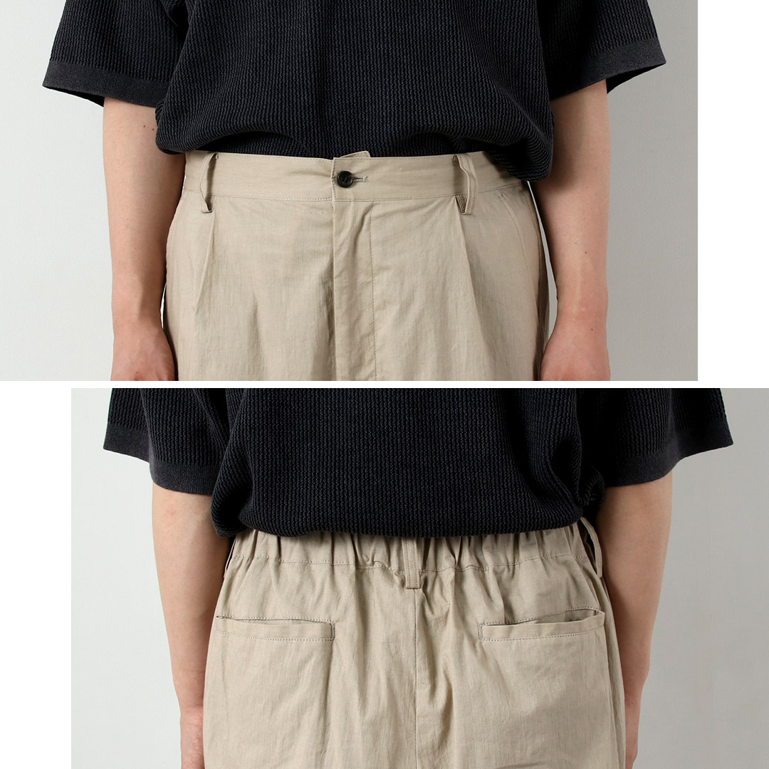 BASISBROEK（バージスブルック） ウィスケン コットンリネン タックパンツ 日本製 / メンズ イージーパンツ | BASISBROEK | 09