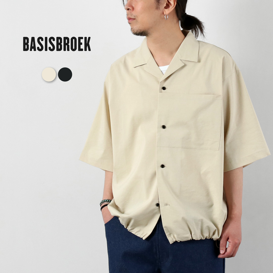 BASISBROEK（バージスブルック） ディーン リネン混ストレッチ オープンカラーシャツ 日本製 / メンズ 半袖シャツ | 