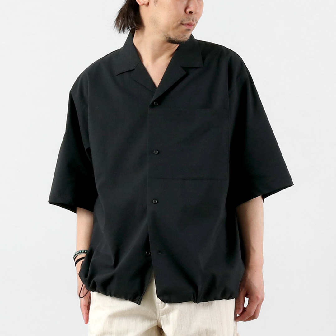 BASISBROEK（バージスブルック） ディーン リネン混ストレッチ オープンカラーシャツ 日本製 / メンズ 半袖シャツ |  | 02